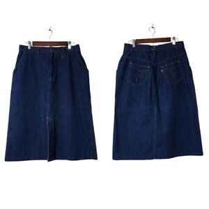 Vintage levis 70s orange tag denim midi skirt